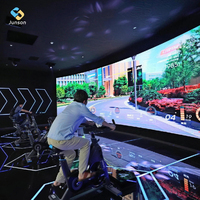 Nouveau jeu de sport interactif de vélo d'exercice en métal avec projection vidéo VR/AR pour aire de jeux intérieure