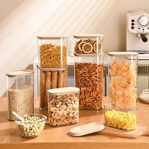 Bamboo Lid Glass Storage Jar Set 500ml 1000ml 1500ml 2000ml Airtight Food Container For Kitchen Dried Goods Snacks - Product Image 1