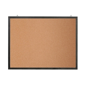 Bacheca bacheca in sughero con cornice in legno nero - Product Image 1