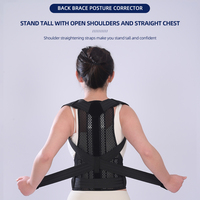 Correcteur de posture dorsal pour hommes et femmes, en maille respirante, redresseur d'épaules, soutien pour la cyphose avec armature en os de dragon, réglable