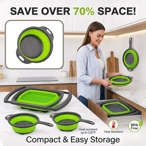 Set di Scolapasta Pieghevoli con Manici per Verdure, Frutta e <span class=keywords><strong>Pasta</strong></span> - Product Image 2