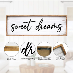 Décoration murale Sweet Dreams au-dessus du lit 42"X15" – Grande plaque murale pour <span class=keywords><strong>chambre</strong></span> à <span class=keywords><strong>coucher</strong></span>, panneau de <span class=keywords><strong>chambre</strong></span> style ferme, décor de <span class=keywords><strong>chambre</strong></span> d'amis encadré en bois - Product Image 3