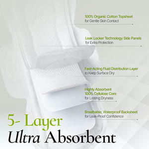 INERTIA 100% Almohadillas de algodón orgánico-La perfección-Absorbencia pesada (12 unidades) - Product Image 3