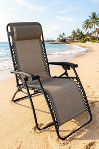 Sedia da Spiaggia Pieghevole con Seduta Alta, Telaio in Metallo, <span class=keywords><strong>Design</strong></span> Moderno, Arredamento da Esterno - Product Image 6