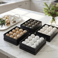 Ensemble de boules de Noël américaines modernes de 8 cm, or et argent, ornement de luxe rétro pour arbre de Noël, fête du Nouvel An