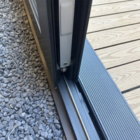 Porte coulissante en aluminium à rupture de pont thermique Huasin, grande vitrée, double vitrage, fabricant de portes écoénergétiques