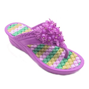 Fiore elegante massaggio di alta della piattaforma pistoni di vibrazione delle donne di cadute di spiaggia antiscivolo a piedi <span class=keywords><strong>pantofole</strong></span> e sandali per le donne della signora - Product Image 5