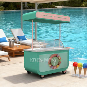 Carrito Móvil de Helados y Gelato Italiano Comercial, Resistente a la Corrosión, de Metal, para la Venta de Comida Rápida en la Playa - Product Image 5