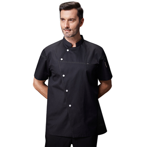 Uniforme <span class=keywords><strong>de</strong></span> chef respirant à manches courtes pour hommes (35% coton 65% polyester) pour les restaurants occidentaux et les cuisines d'hôtels, vêtements <span class=keywords><strong>de</strong></span> <span class=keywords><strong>travail</strong></span> OEM - Product Image 4