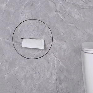 Moderno Hotel Set da bagno con Design circolare senza soluzione di continuità eccellente scatola di fazzoletti di nicchia nascosto cerchio porta <span class=keywords><strong>carta</strong></span> <span class=keywords><strong>igienica</strong></span> - Product Image 2
