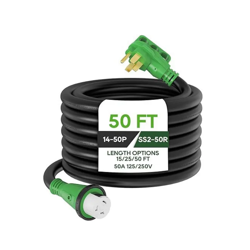 Kualitas tinggi 14-50p hingga SS2-50R 50FT kabel hitam kabel ekstensi RV untuk RV Trailer