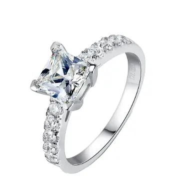 New Factory price Moissanite princess diamond wedding ring white gold engagement ring diamond
