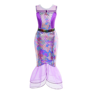 Costume Ariel de Halloween pour enfants, robe de princesse sirène en cristal pour filles - Product Image 4
