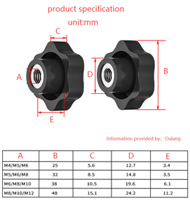 Đa Chức năng sao PP nhựa Hex <span class=keywords><strong>Nut</strong></span> với tay cầm màu đen điều chỉnh vít Knob cho hộ gia đình thiết bị - Product Image 6