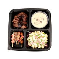 Boîtes Bento jetables noires multi-compartiments, contenants alimentaires écologiques et biodégradables, idéales pour l'emballage alimentaire commercial