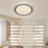 Plafonnier LED moderne à télécommande RGB à lustrage cristallin, réglable en intensité et en température de couleur, luminaire pour hôtel