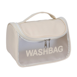 Travel Toiletry Bag Transparent Waterproof PVC Flip Top Large Capacity Storage For Bathroom Portable Rectangle Hook Type - Product Image 5