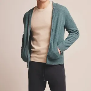 Felpa con Cappuccio in Cashmere Premium con Zip Intera per Uomo, Vendita Calda - Product Image 5