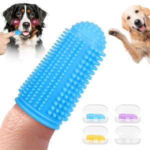 Pet Dental Care Silicone 360 Degree <b>Puppy</b> Pet Dog Tooth Brush Finger <b>Toothbrush</b> Kit with Soft Bristles for Teeth Cleaning - Product Image 1