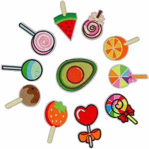 Hot Sale Bulk Stock Embroidered Iron on Cute Simulation Fruit Lollipop Patch for Kids Clothes - Product Image 3