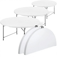 Table à bascule portable de haute qualité en résine plastique blanche, pliable, imperméable, empilable, design moderne, pour cour, salle à manger, hôtel, 33