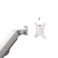 Soporte para Tres Monitores AUKI, Soporte de Escritorio con Resorte de Gas para Pantallas de 13-32 Pulgadas, Totalmente Ajustable, Blanco