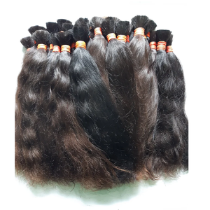 Cabello crudo virgen indio al 100 por ciento para tejer trenzas y crear postizos personalizados - Product Image 3