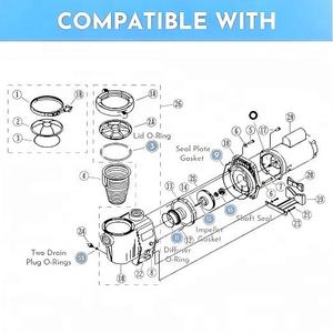 <span class=keywords><strong>Kit</strong></span> de réparation de joints d'étanchéité de remplacement pour <span class=keywords><strong>pompe</strong></span> de <span class=keywords><strong>piscine</strong></span> Pentair WhisperFlo IntelliFlo - Product Image 2