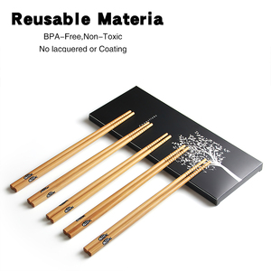 Custom Wooden Cherry Blossom Chopsticks Bamboo Chinese Korean Sushi Chop Sticks with Gift Box