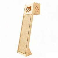 Planche à gratter pour chat en bois massif, jouet domestique pour chat, griffoir en sisal en forme de L pour coin canapé et mur