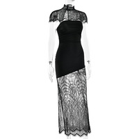 Robe longue moulante sexy sans manches en dentelle noire pour femmes, vêtements d'été tendance pour femmes, robes pour femmes élégantes 2026