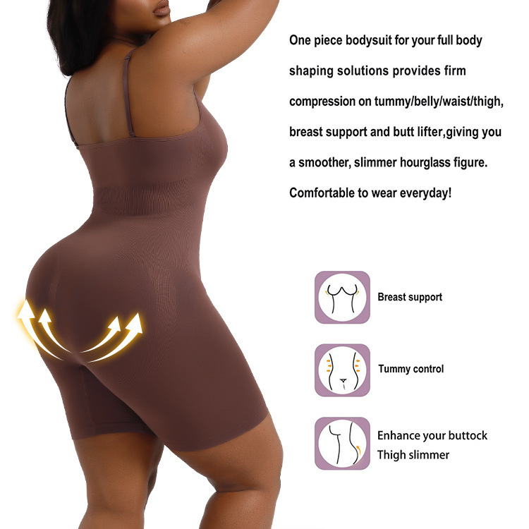 Tummy-Control Seamless Shapewear Bodysuit (LJ-0706): back view showing seat coverage and shaping construction