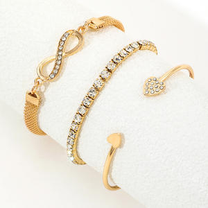 Hete grensoverschrijdende uitverkoop Creatief figuur-8 ontwerp 3-delige mode armbandensets voor meisjes met oneindigheidssymbool - Product Image 4