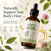 Compléments alimentaires à base de plantes pour le drainage lymphatique contenant du pissenlit et de la racine de bardane, gouttes liquides orales pour favoriser un flux lymphatique sain et une détoxification