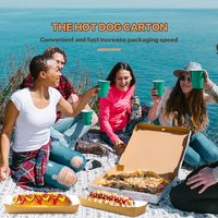Boîte en papier kraft brun naturel pliable personnalisée pour la restauration rapide, idéale pour les hot-dogs, les frites, les collations et les barbecues