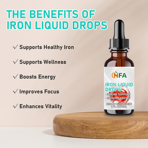Custom Label Iron Liquid Drops with Vitamin C Immune Support Energy Boost Sugar Free Mineral <b>Supplement</b> Drops - Product Image 2