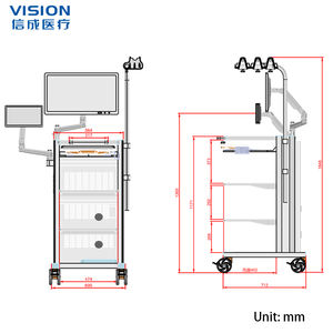Công nghiệp-phong cách y tế Xe đẩy bệnh viện đồ nội thất với màn hình gắn điện thoại di động nội soi Xe đẩy bền nhẹ - Product Image 5