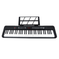Teclado Electrónico de 61 Teclas BD681, Piano de Plástico para Estudiantes, Ancho de Tecla Blanco de 2.2cm, Funciona con Pilas AA, Portátil para Práctica en Casa y Viajes, 200 Tonos