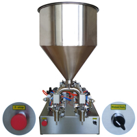Machine de remplissage de yaourt et de crème glacée à double tête en acier inoxydable - Haute précision 50-500 ml semi-automatique certifiée CE pour applications de boissons