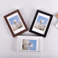 Juego de 6 marcos de fotos clásicos PEALSN de 8x10 para exhibir fotos de 5x7 con paspartú o 8x10 sin paspartú, acabado en madera negra para mesa