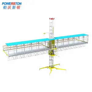 Plataforma de trabalho de escalada de material de aço 630KG com tamanho personalizado do logotipo de escalada de mastro único