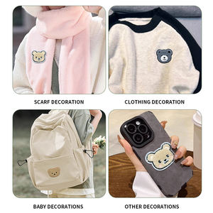 Diseño de chenilla personalizado oso grande y pequeño para ropa de padres e hijos palo adhesivo lindo coser parches de toalla bordado - Product Image 4
