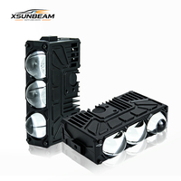 Accessoires automobiles en gros : Phare LED auto étanche à trois lentilles, tricolore, haute luminosité 10000LM 6500K pour voitures