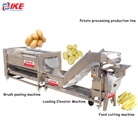 Commerciële Wortel Wassen Peeling Snijmachine Voor Groente-en Verwerking Lijn