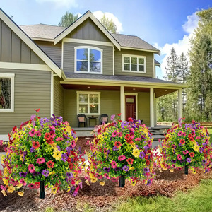 Outdoor UV artificiale Topiary Ball <span class=keywords><strong>alberi</strong></span> viola <span class=keywords><strong>con</strong></span> Spike Ground palo <span class=keywords><strong>giardino</strong></span> finto fiore sempreverde albero per la casa colonica - Product Image 4