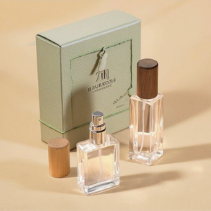 Cao cấp chai Nước hoa thủy tinh cho biểu tượng tùy chỉnh và Hộp gói 5ml 10ml 15ml 20ml mini bơm lại chai nước hoa với nắp bằng gỗ - Product Image 1