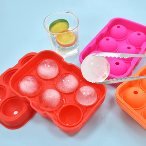 แม่พิมพ์ซิลิโคนทำน้ำแข็ง 6 ช่อง ถาดทำน้ำแข็งทรงสี่เหลี่ยม แม่พิมพ์ทำน้ำแข็งทรงกลม ถาดทำน้ำแข็งพร้อมฝาปิด สำหรับวิสกี้ - Product Image 2