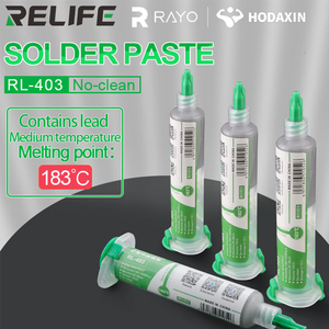 RELIFE RL-403 183 ℃   Pasta <span class=keywords><strong>de</strong></span> Soldar en Jeringa, Partículas Finas <span class=keywords><strong>de</strong></span> 20-38μm, Alta Viscosidad, Excelente Humectabilidad para Reparación <span class=keywords><strong>de</strong></span> Móviles - Product Image 2
