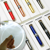 Stylo Gyro Lumineux Créatif en Métal, Fidget Spinner et Stylo à Bille Multifonctionnel, Soulagement de l'Ennuie, Stylo Logo Rotatif Lumineux