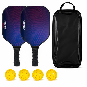 Ensemble de pickleball en fibre de verre pour centre communautaire, club-house, salle de loisirs, jeux sociaux, avec raquettes, balles et sac - Product Image 1